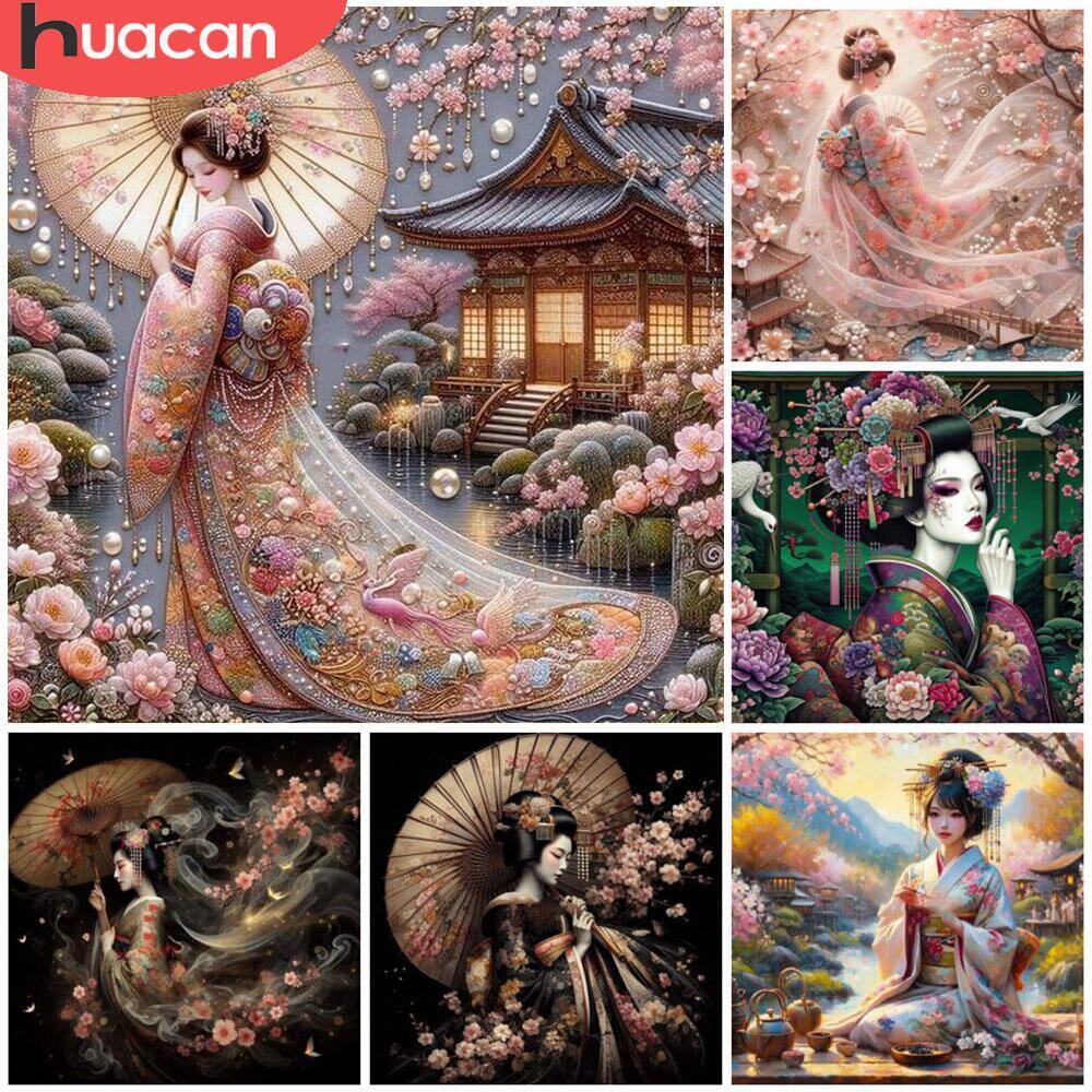 Photo Mosaic Print - HUACAN Diamond Embroidery Sale Japanese Women