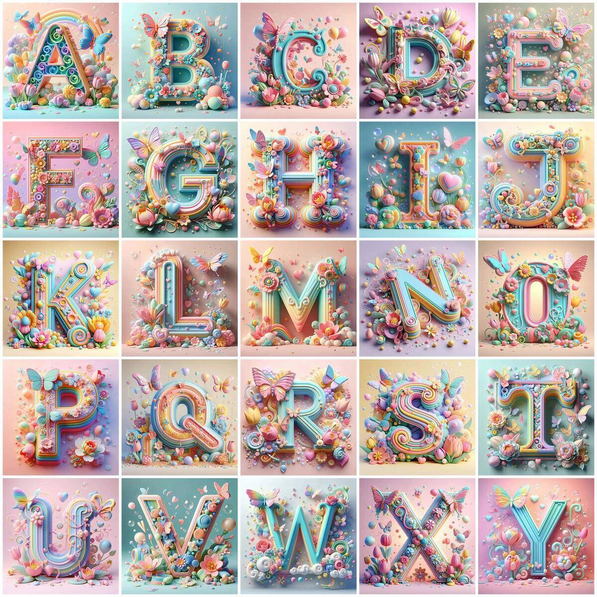 Photo Mosaic Print - Huacan Diamond Painting Butterfly Animal Alphabet