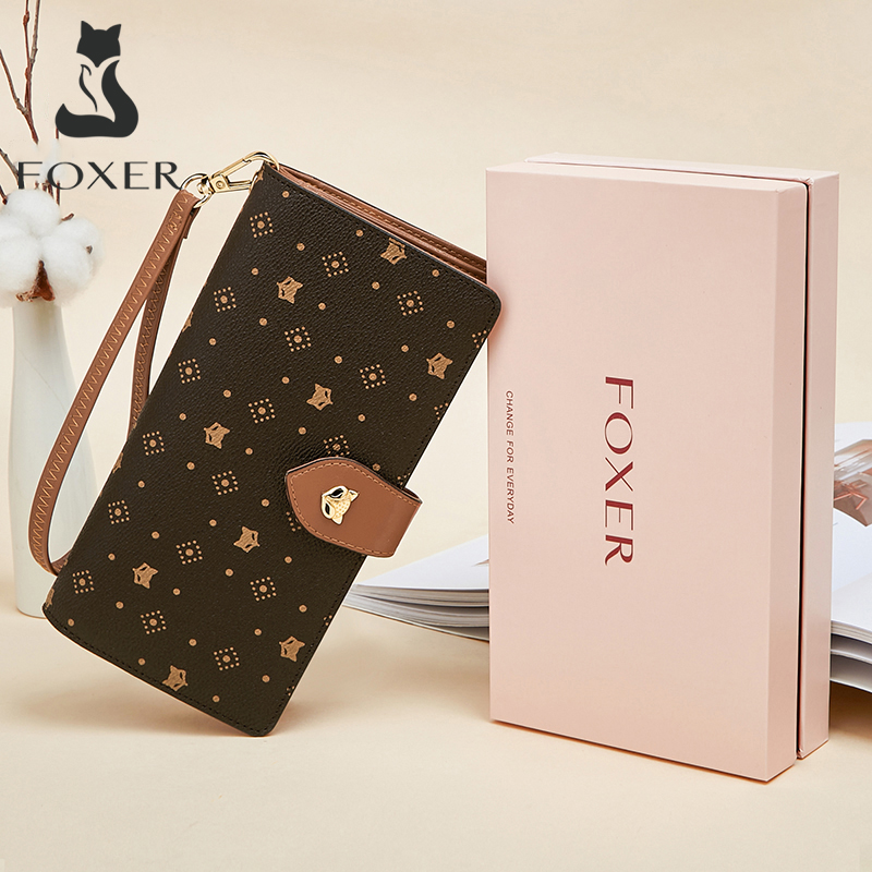 FOXER Women Long Wallet Card & - Monogram Keychain Leather ulasan dan harga