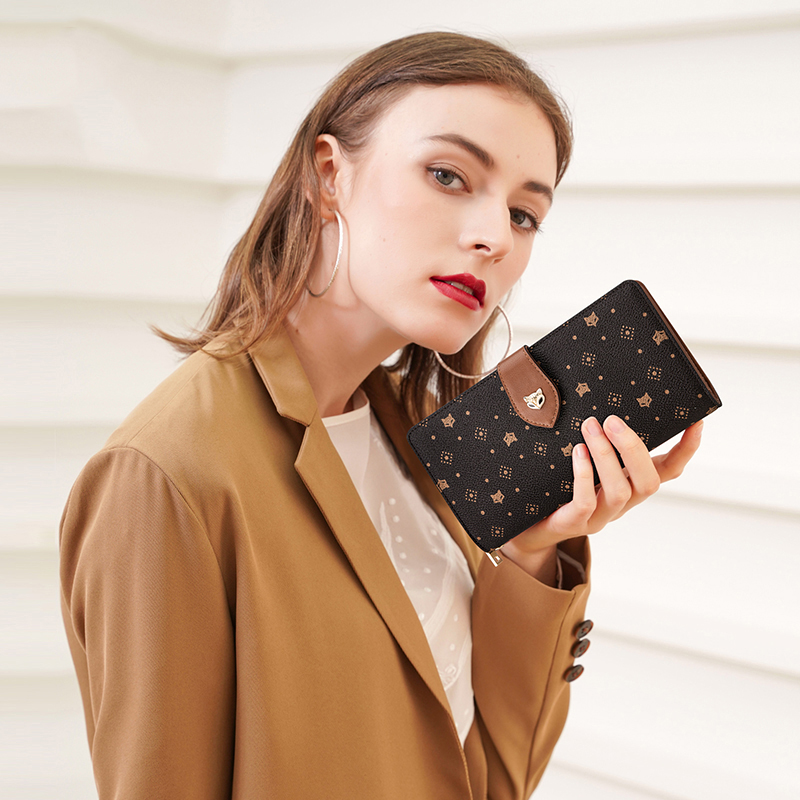 FOXER Women Long Wallet Card & - Monogram Keychain Leather ulasan dan harga