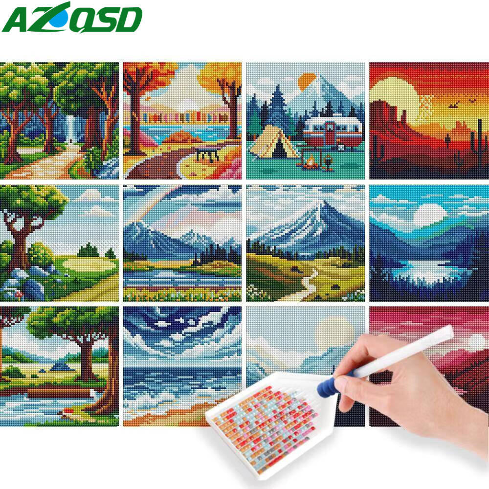 AZQSD 12pcs Diamond Painting S - Photo Mosaic Print ulasan dan harga