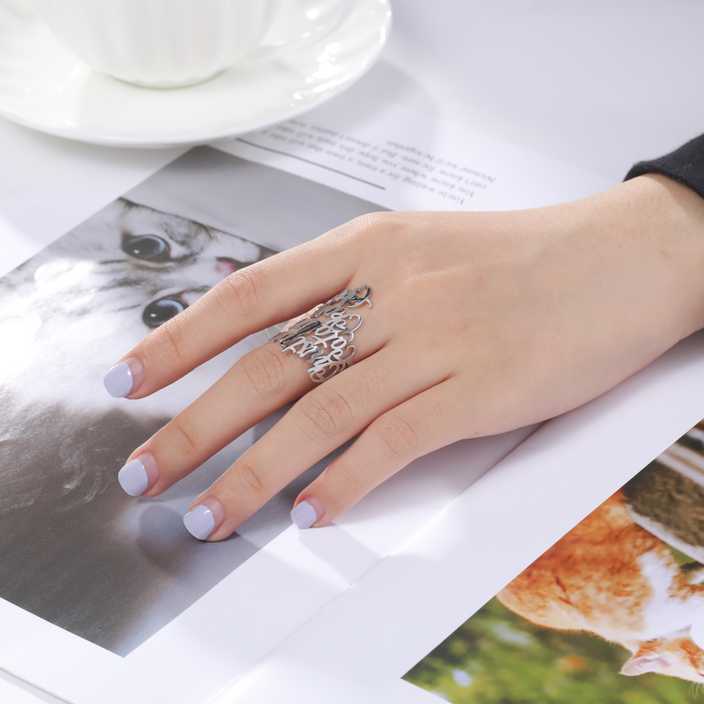 Custom Double Name Rings for W - Initial Ring Custom ulasan dan harga
