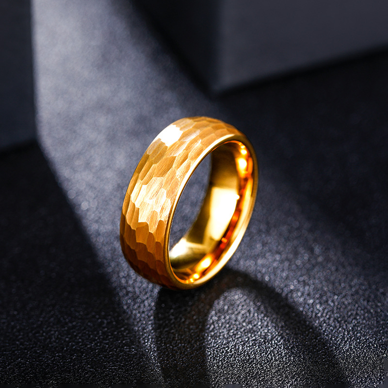 Hammered Multi-faceted Titaniu - Initial Ring Custom ulasan dan harga
