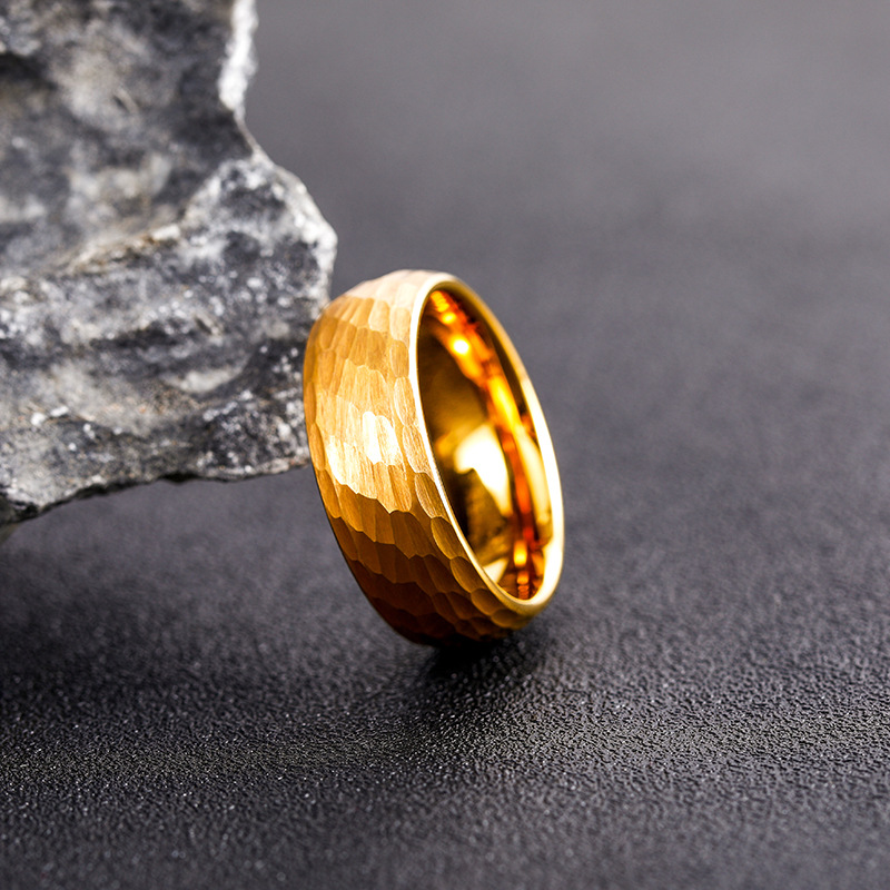 Hammered Multi-faceted Titaniu - Initial Ring Custom ulasan dan harga