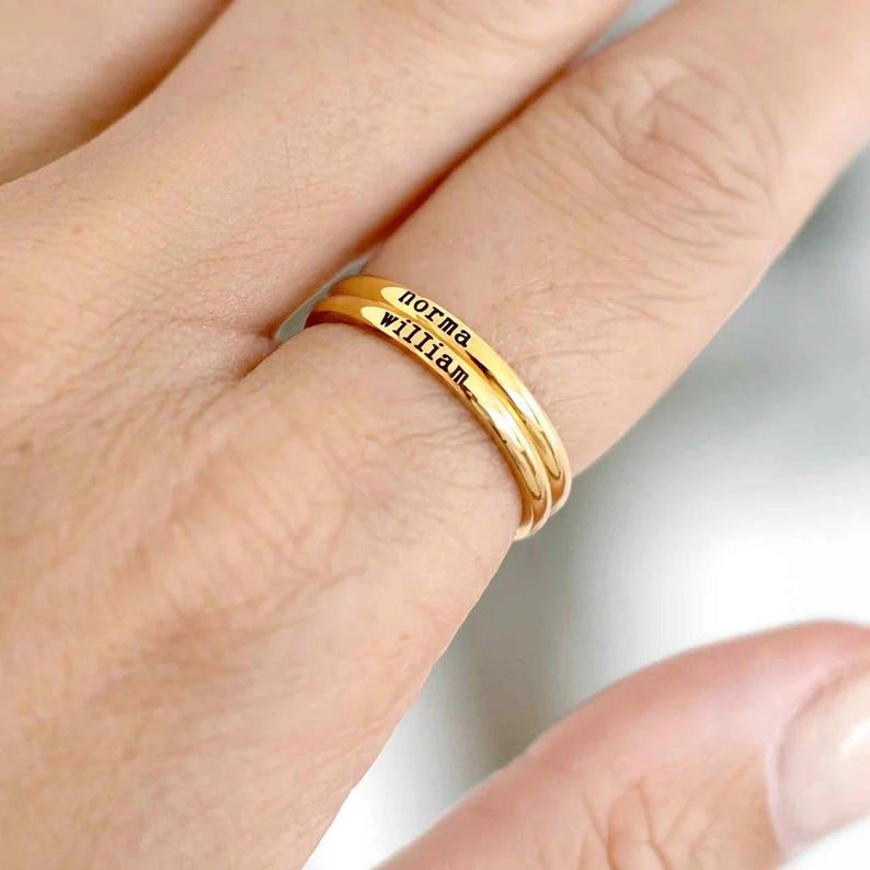 Personalized Engraved Name Rin - Initial Ring Custom ulasan dan harga
