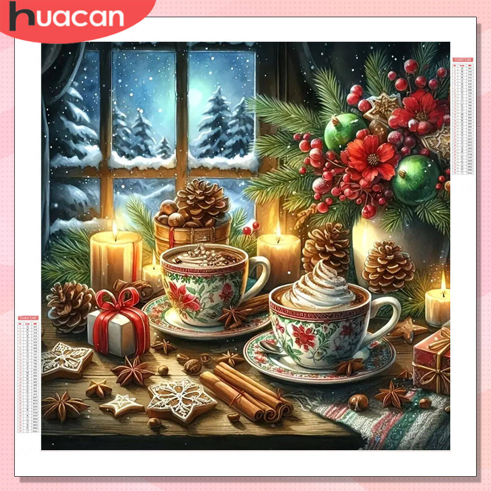 HUACAN Diamond Painting Coffee - Photo Mosaic Print ulasan dan harga