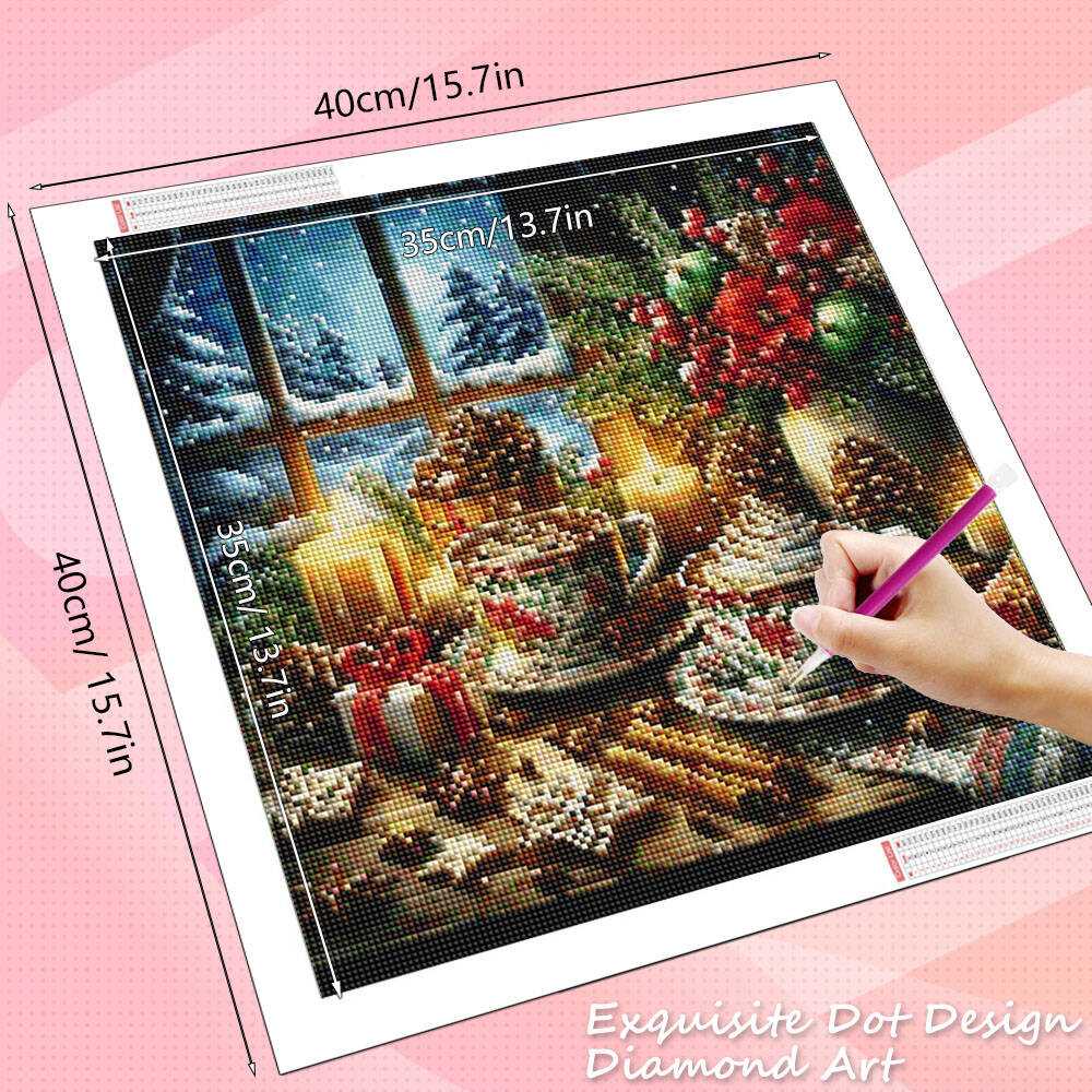 HUACAN Diamond Painting Coffee - Photo Mosaic Print ulasan dan harga