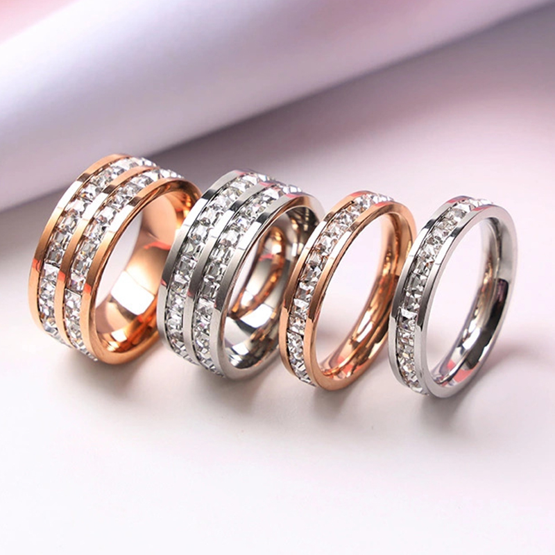Luxury Rose Gold Color Single  - Initial Ring Custom ulasan dan harga