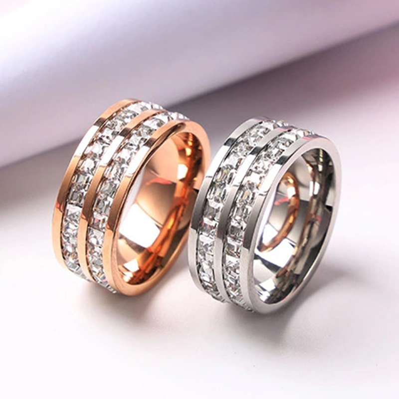 Luxury Rose Gold Color Single  - Initial Ring Custom ulasan dan harga