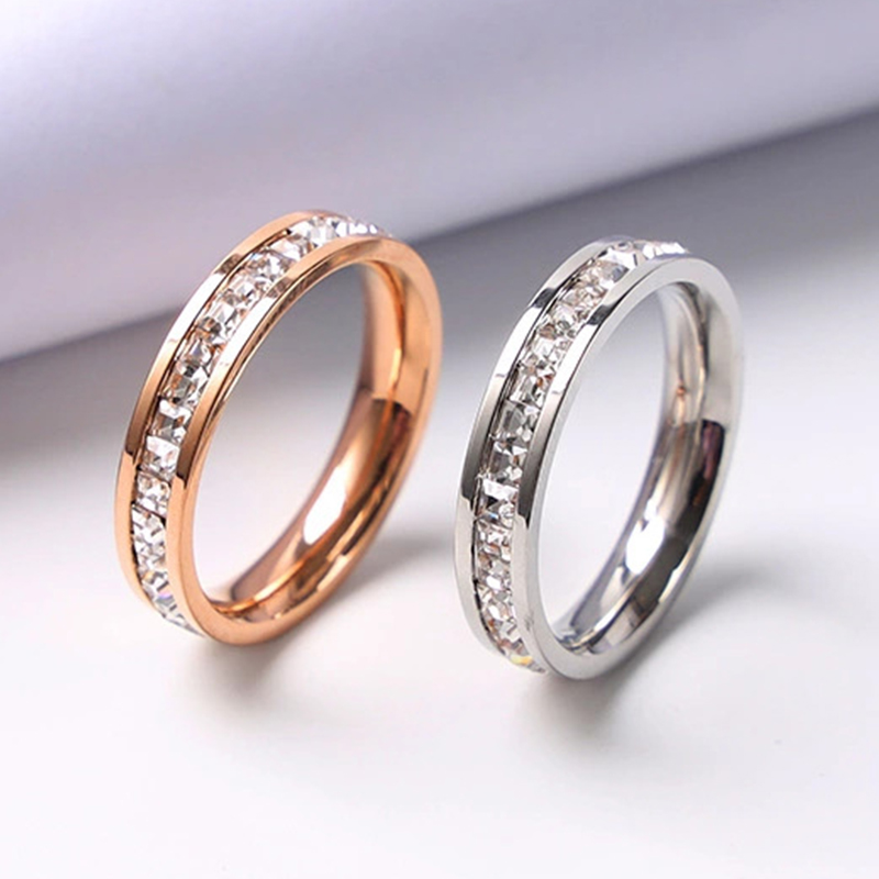 Luxury Rose Gold Color Single  - Initial Ring Custom ulasan dan harga