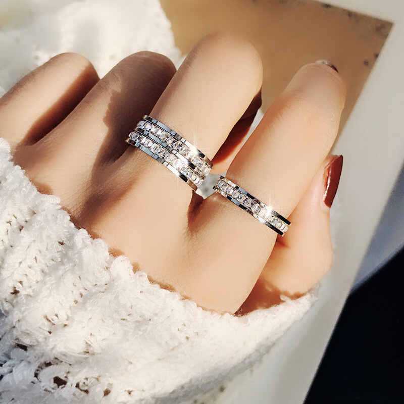 Luxury Rose Gold Color Single  - Initial Ring Custom ulasan dan harga