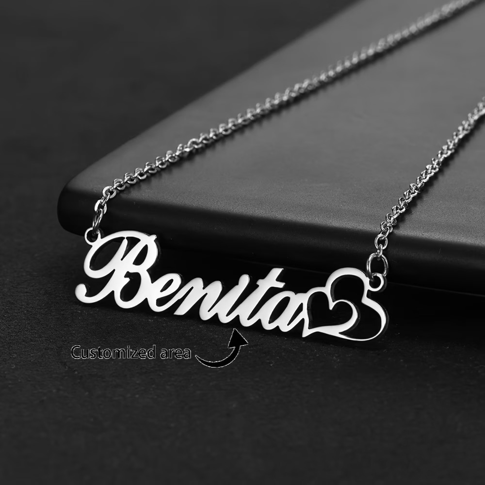 Personalized Double Heart Cust - Name Necklace Custom ulasan dan harga